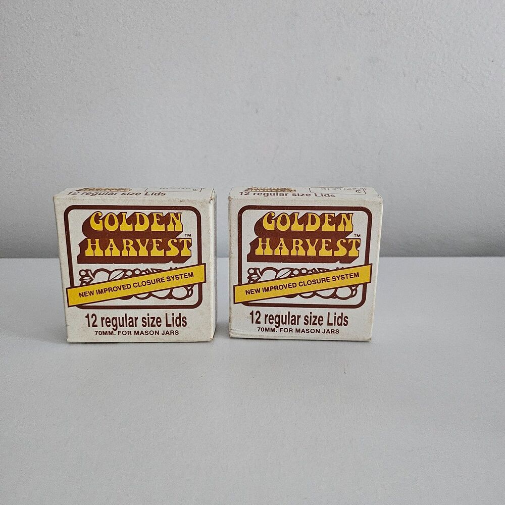 Golden Harvest 12 Regular Mason Jar Lids -Set of 2